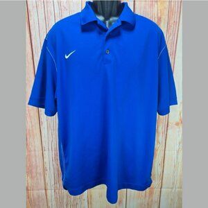 Nike Golf Blue Dri-Fit Mens Polo XL Short Sleeve Lightweight Breathable